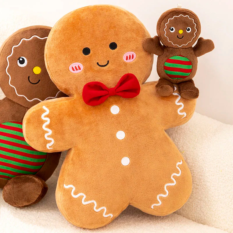 Gingerbread Plush Toy – Caramel Chocolate Stuffed Xmas Cushion Doll