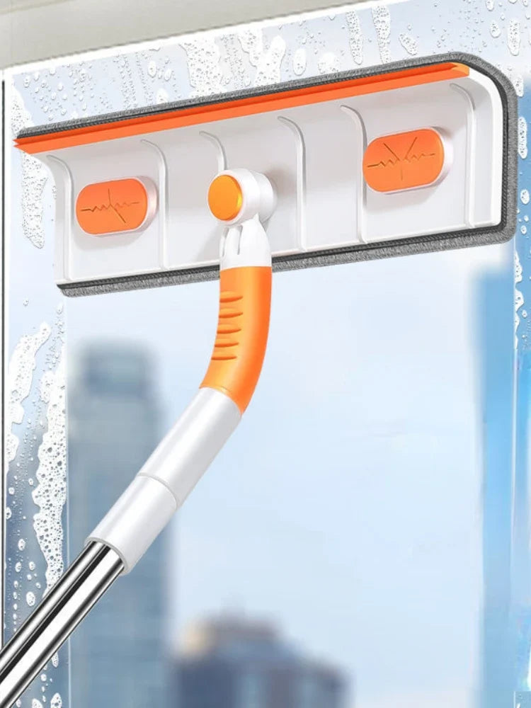Telescopic Window Cleaning Mop – Microfiber Glass Squeegee & Scraper
