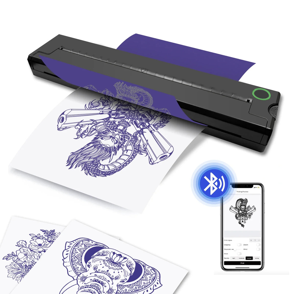 Portable A4 Thermal Printer – Wireless Tattoo Stencil & Document Printer