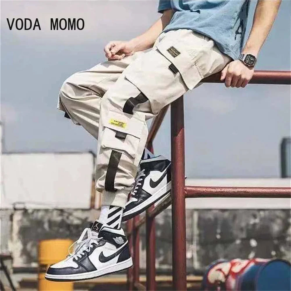 Men's Cargo Joggers, Casual Hip Hop Streetwear Sweatpants
