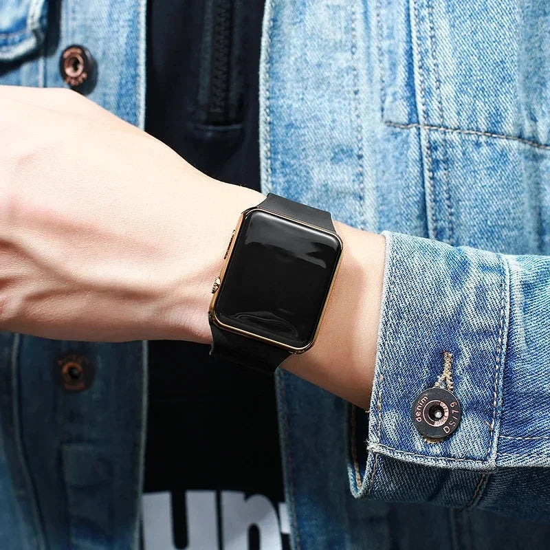 Unisex LED Digital Sport Watch – Black Silicone Wristband