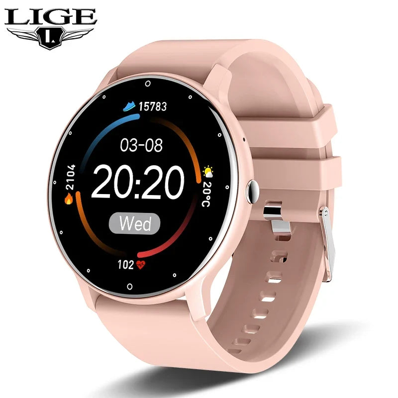 Smart Watch with Bluetooth Call – Round Full Touch Screen Fitness Tracker with Heart Rate Monitor