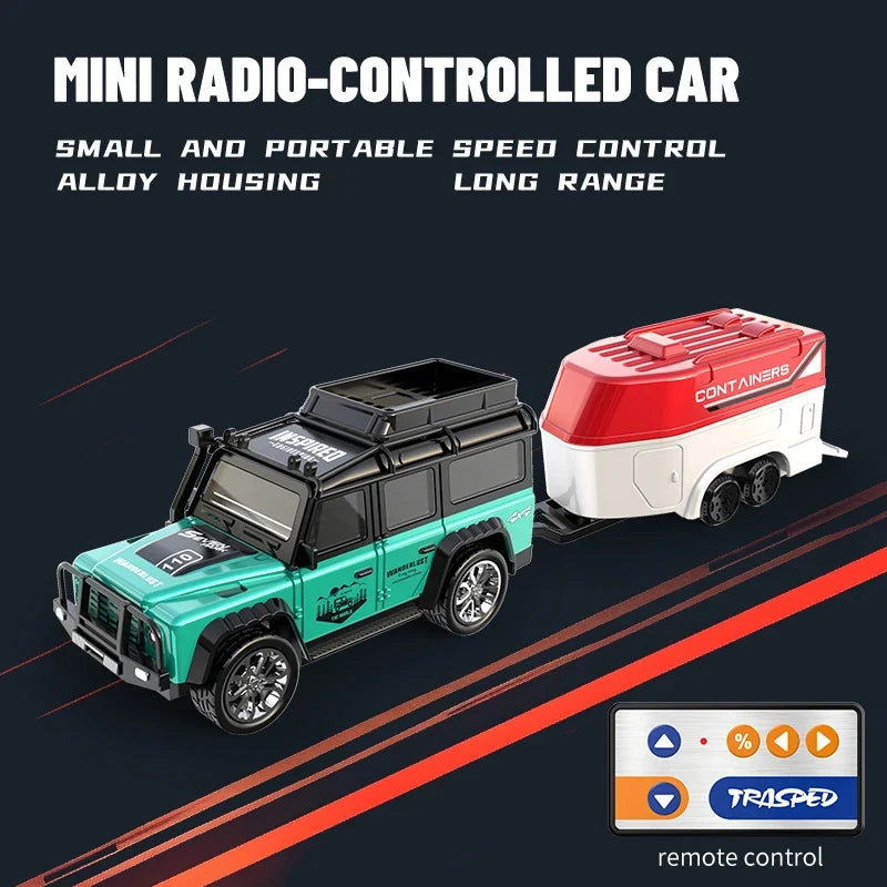 6601Green RC Car MINI Alloy 1/64 Remote Control Toy for Kids
