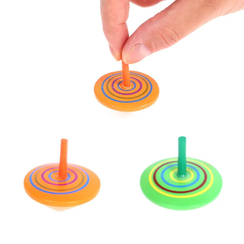 4Pcs Wooden Gyro Toy – Colorful Finger Spinner Party Favor for Kids