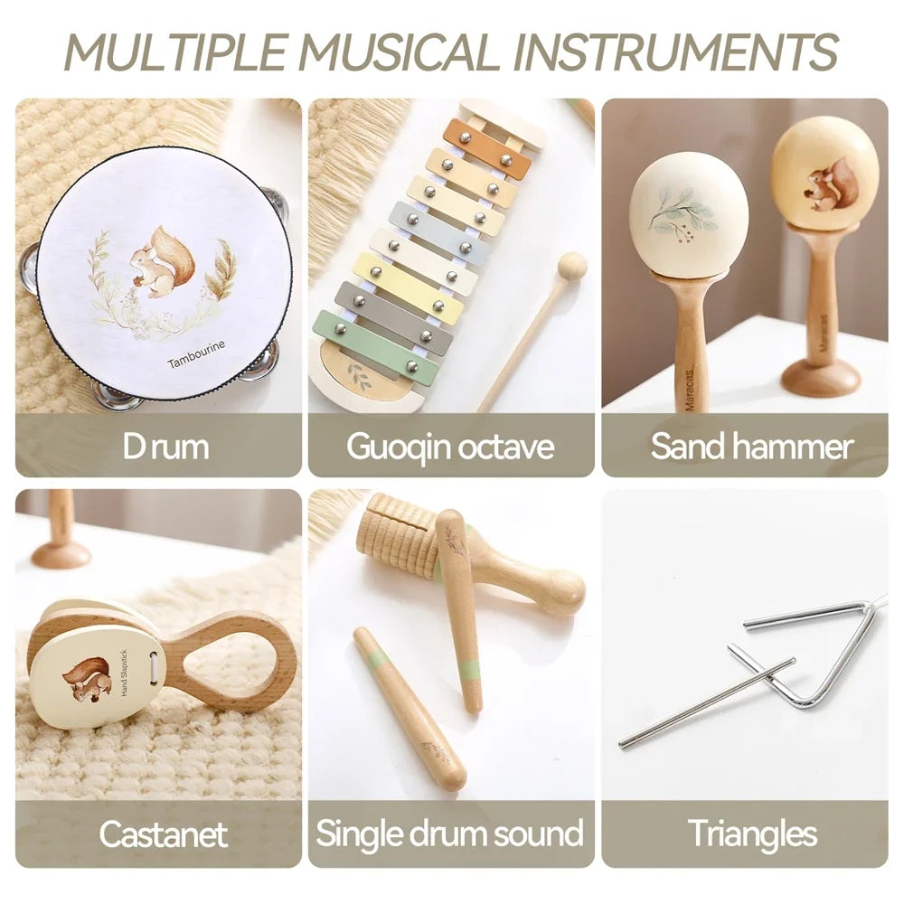 Montessori Musical Instruments Baby Toys | Drum & Xylophone for 0–12 Months