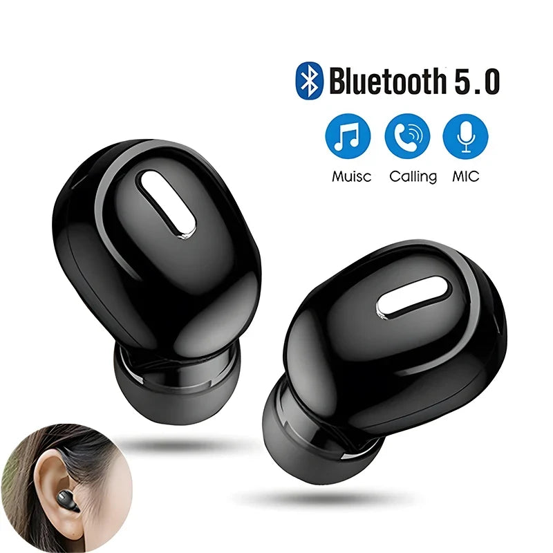 Bluetooth 5.0 Single-Ear Wireless Headset with Microphone