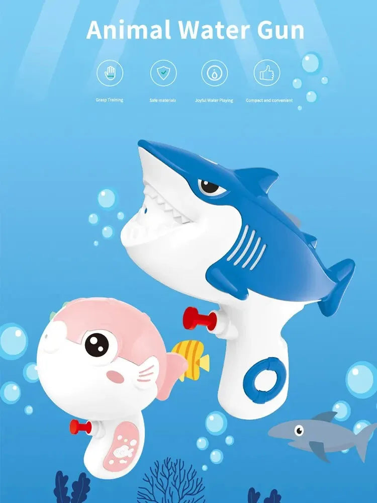 Kids Water Gun Summer Toy – Shark & Puffer Fish Outdoor Water Play