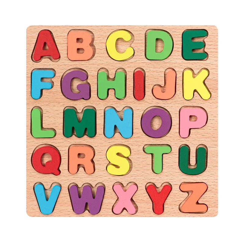 Wooden Alphabet & Number Puzzle | Montessori Learning Toy for Kids