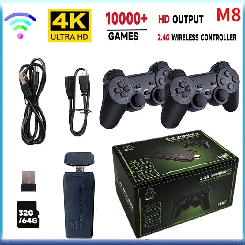 M8 Wireless Game Stick – 64GB Retro Console, 10000 Games