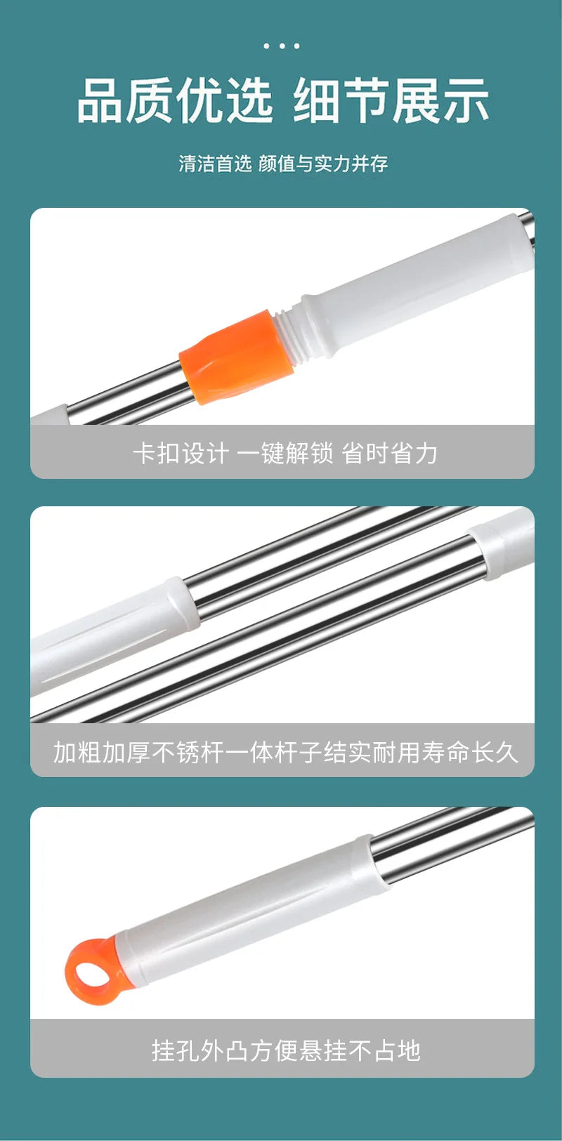 Telescopic Window Cleaning Mop – Microfiber Glass Squeegee & Scraper