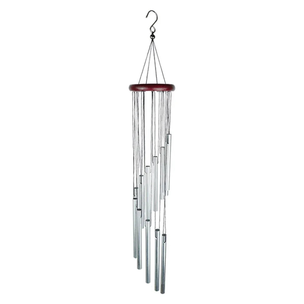 12-Tube Aluminum Wind Chimes – Deep Tone Outdoor Chimes for Garden and Patio