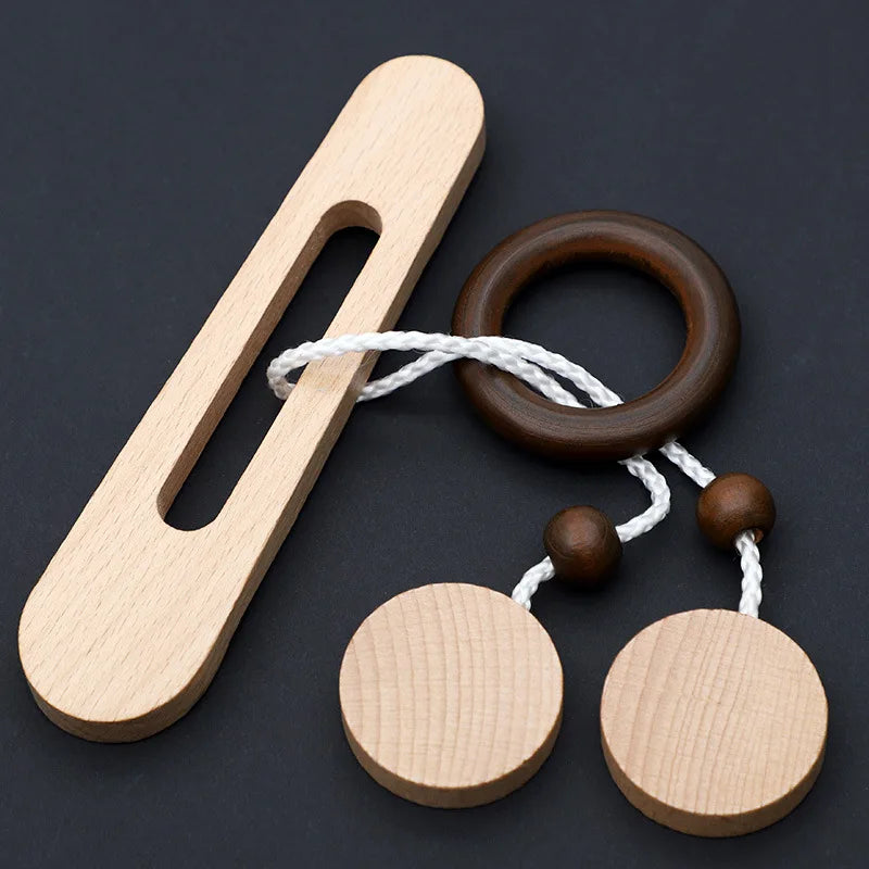 Wooden Ring Unlocking Game | Magic Ring Kongming Lock Puzzle Toy