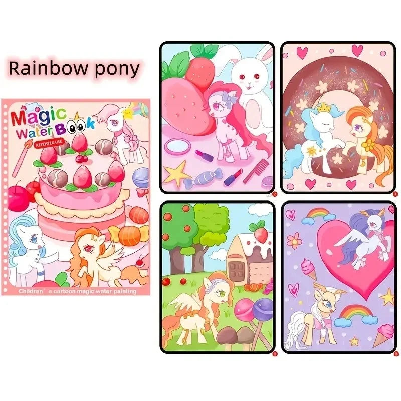Watercolor Painting Magic Book – Reusable Cartoon Art Book for Kids