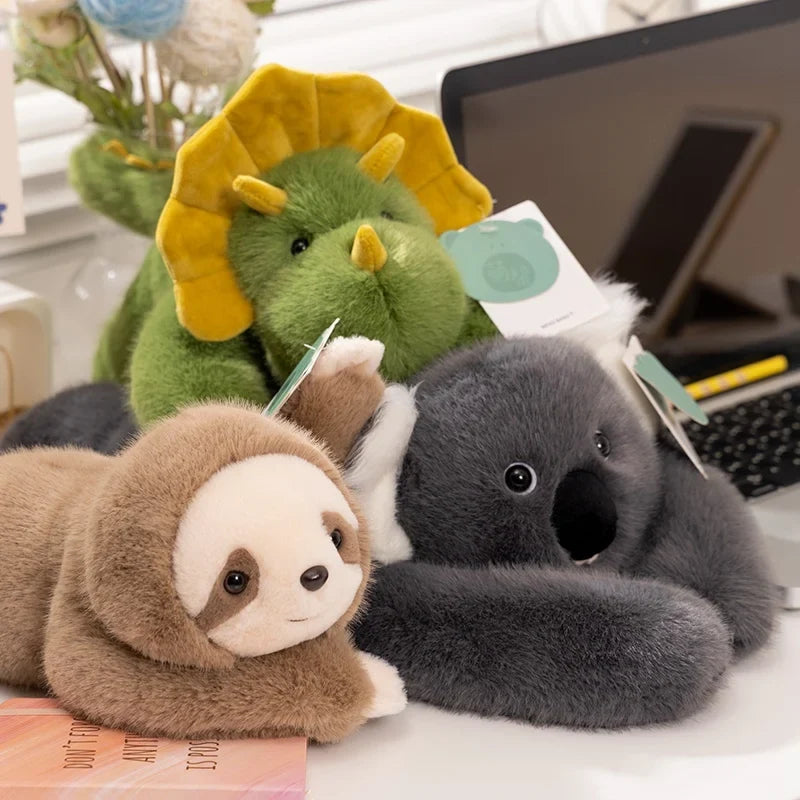 Kawaii Forest Animal Plush Doll – Soft Long-Arm Raccoon & Panda