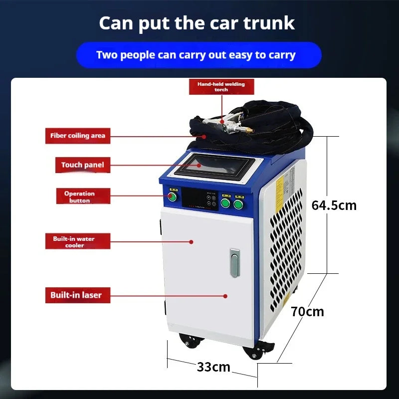 1500W Handheld Fiber Laser Welder – Water-Cooled Portable Metal Welding Machine