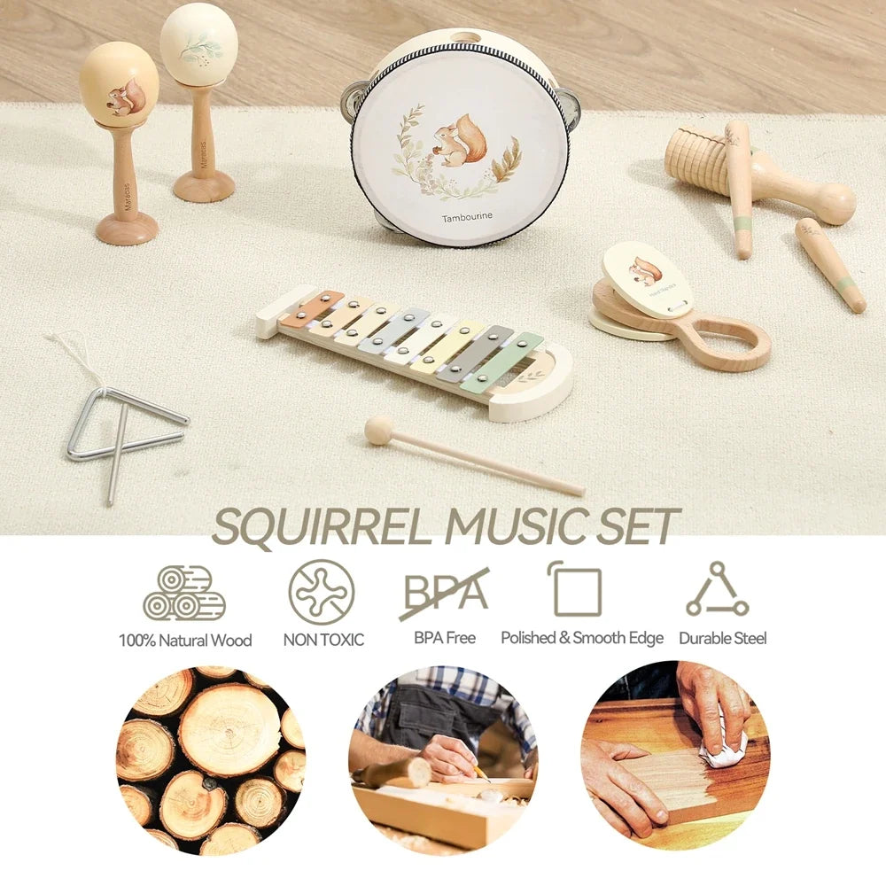 Montessori Musical Instruments Baby Toys | Drum & Xylophone for 0–12 Months