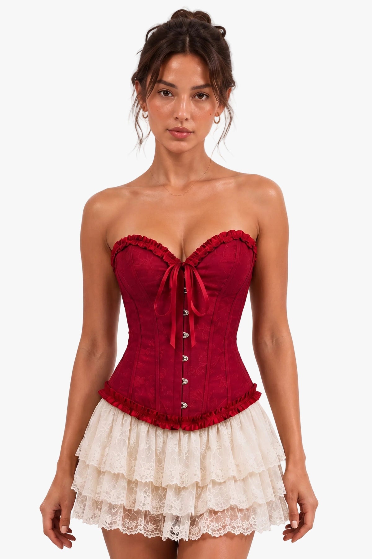 Scarlet Prayer Burgundy Red Corset