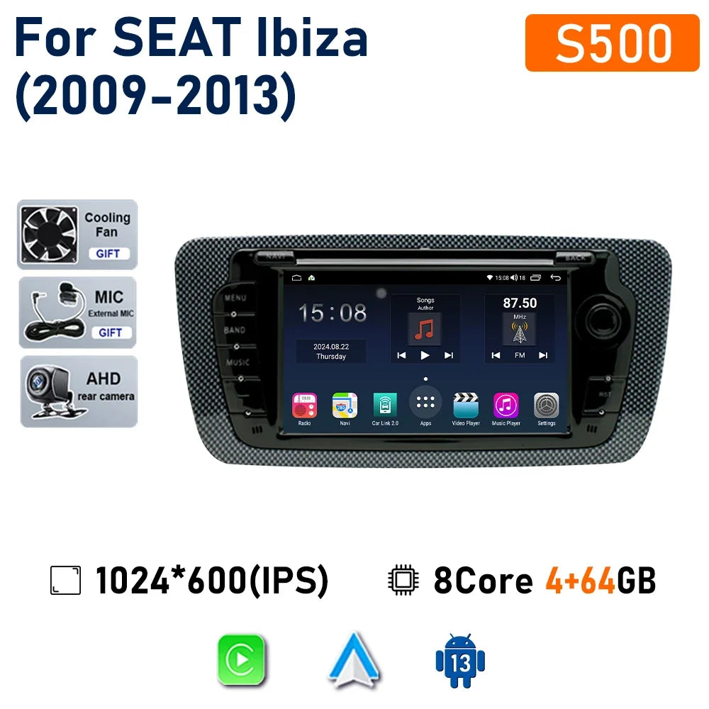 7" Touch Screen Car Stereo Head Unit for Seat Ibiza 2009–2013