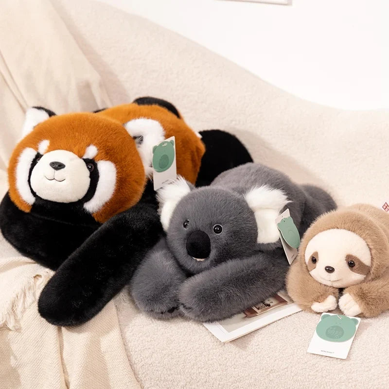 Kawaii Forest Animal Plush Doll – Soft Long-Arm Raccoon & Panda