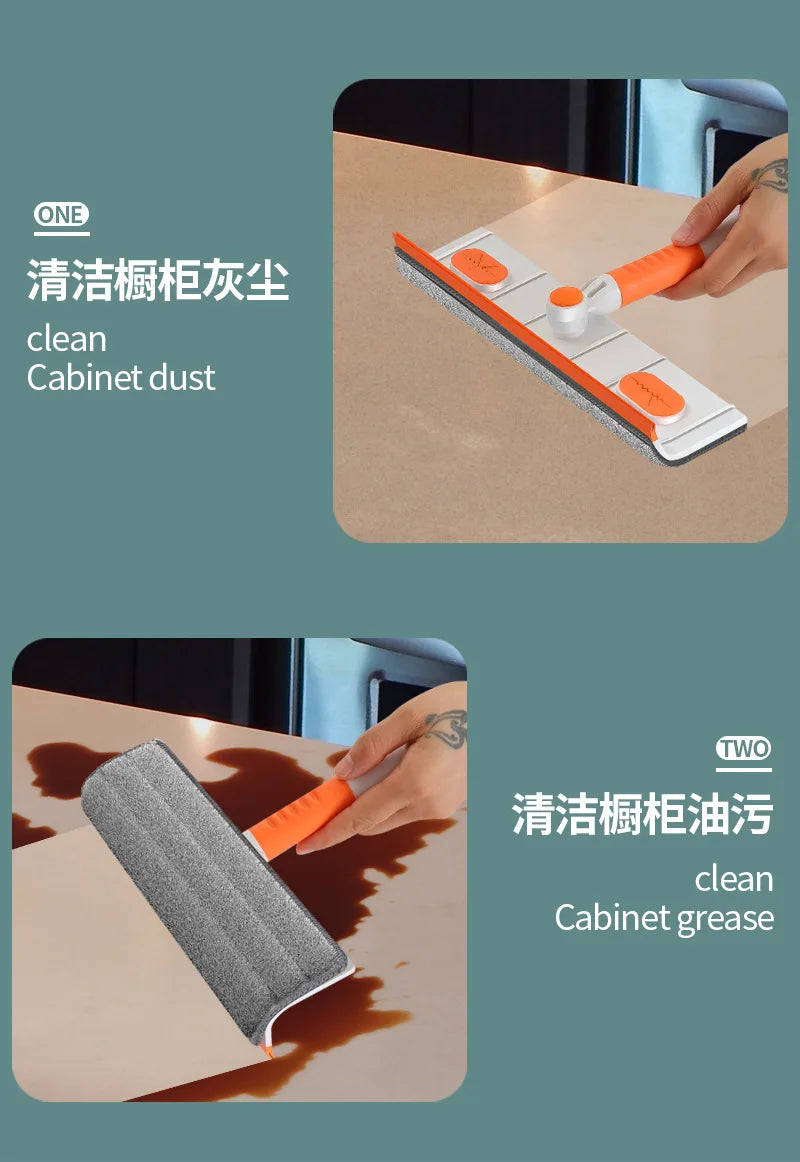 Telescopic Window Cleaning Mop – Microfiber Glass Squeegee & Scraper