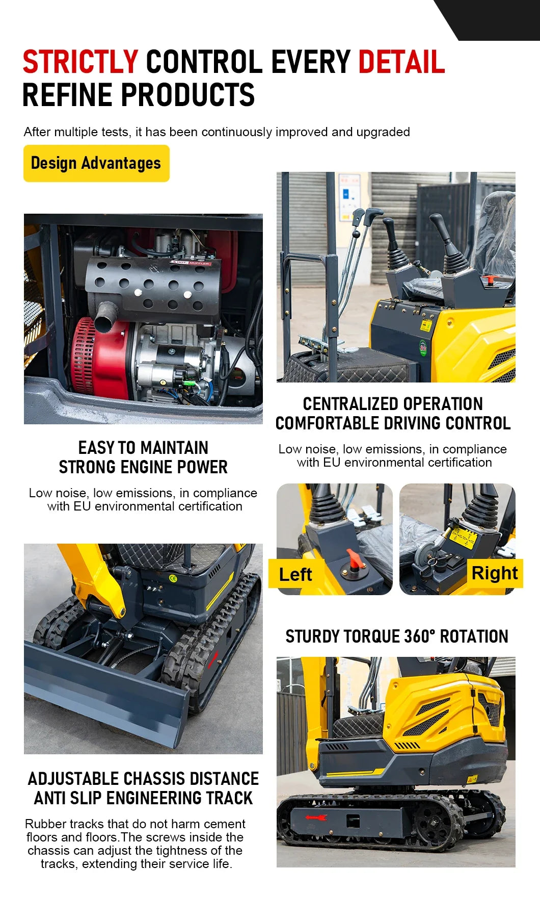 1 Ton Mini Excavator – Compact Micro Digger with Custom Colors for Greenhouse & Farm