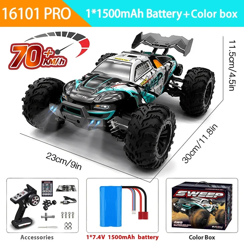 1:16 4WD RC Car 70KM/H High-Speed Drift Remote Control Truck