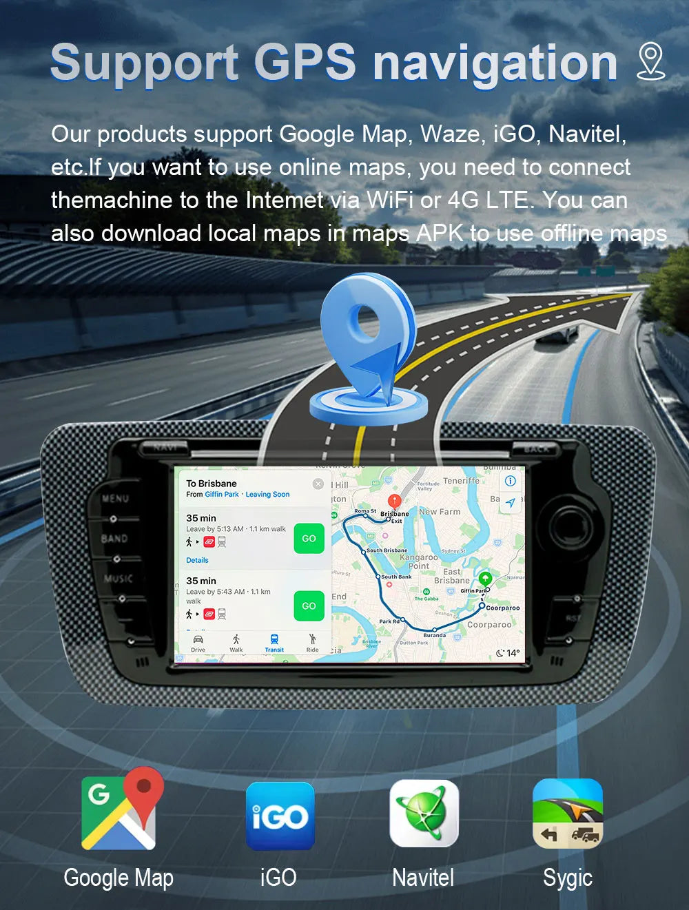 7" Touch Screen Car Stereo Head Unit for Seat Ibiza 2009–2013