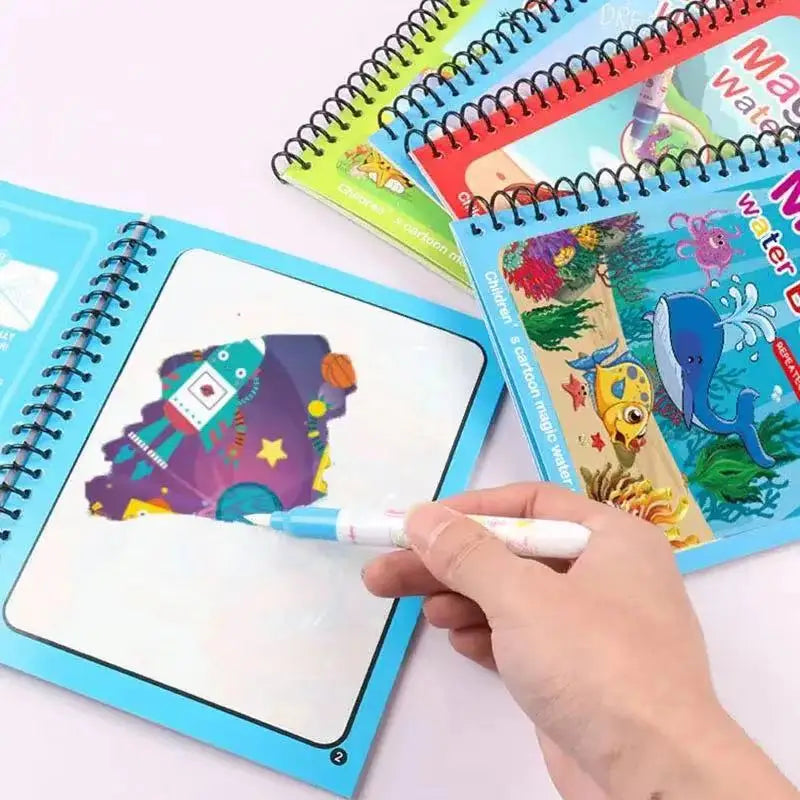 Watercolor Painting Magic Book – Reusable Cartoon Art Book for Kids