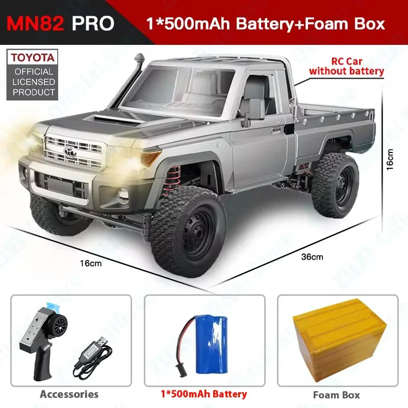 ZWN 1:12 RC Car MN82 PRO 4WD Off-Road Truck with Headlights