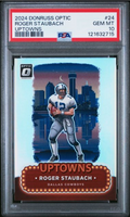 Graded 2024 Panini Donruss Optic Roger Staubach #24 Uptowns Football Card PSA 10 Gem Mint