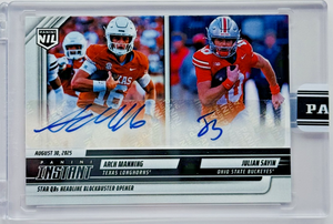2025 Panini Instant Arch Manning/Julian Sayin #AMJSA Auto /99 Rookie RC Football Card