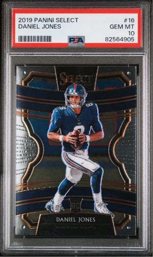 Graded 2019 Panini Select Daniel Jones #16 Rookie RC Football Card PSA 10 Gem Mint