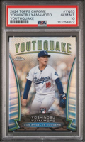 Graded 2024 Topps Chrome Yoshinobu Yamamoto #YQ53 Youthquake Rookie RC Baseball Card PSA 10 Gem Mint