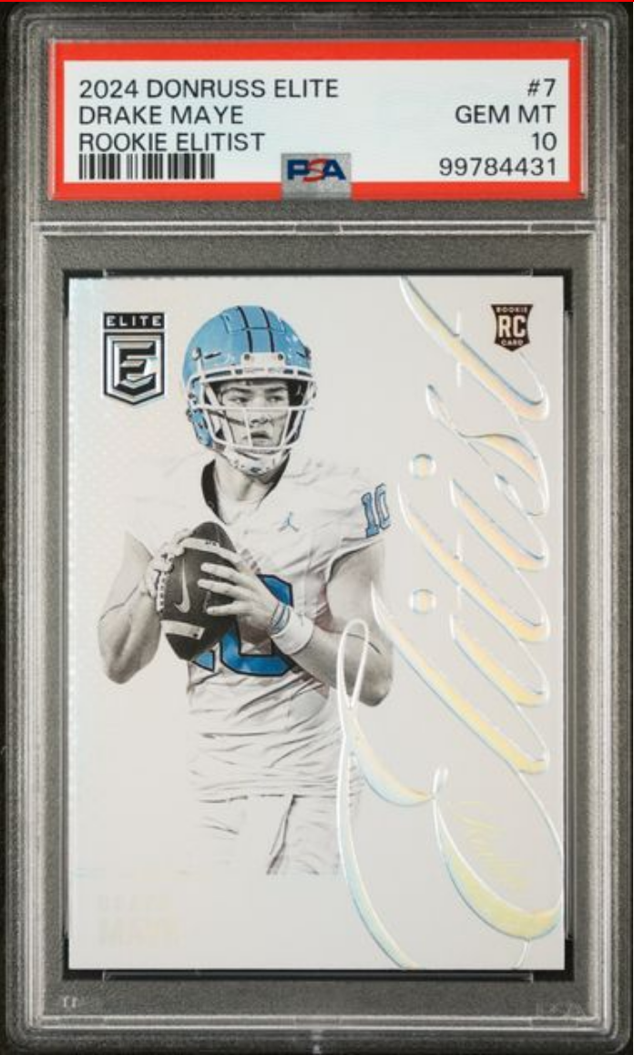 Graded 2024 Panini Donruss Elite Drake Maye #7 Elitist Rookie RC Football Card PSA 10 Gem Mint