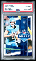 Graded 2024 Panini Score Drake Maye #2 NFL Draft Rookie RC Football Card PSA 10 Gem Mint