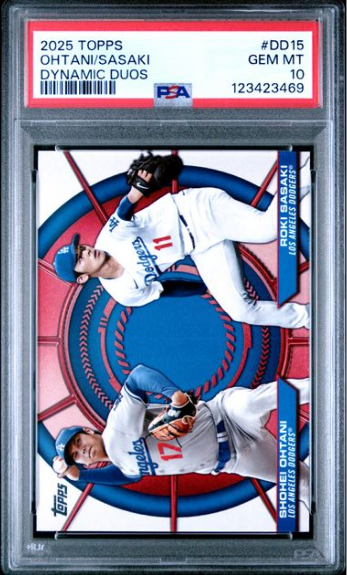 Graded 2025 Topps Shohei Ohtani/Roki Sasaki #DD15 Dynamic Duos Baseball Card PSA 10 Gem Mint