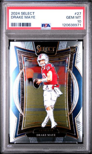 Graded 2024 Panini Select Drake Maye #27 Rookie RC Football Card PSA 10 Gem Mint