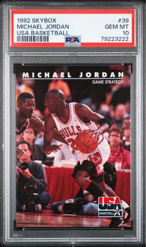 Graded 1992 Skybox Michael Jordan #39 USA Basketball Card PSA 10 Gem Mint