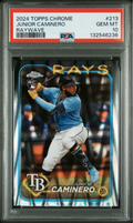 Graded 2024 Topps Chrome Junior Caminero #213 Raywave Rookie RC Baseball Card PSA 10 Gem Mint