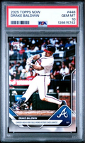 Graded 2025 Topps Now Drake Baldwin #448 Rookie RC Baseball Card PSA 10 Gem Mint