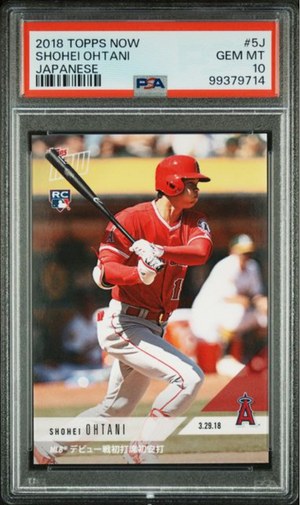 Graded 2018 Topps Now Shohei Ohtani #5J Japanese Rookie RC Baseball Card PSA 10 Gem Mint