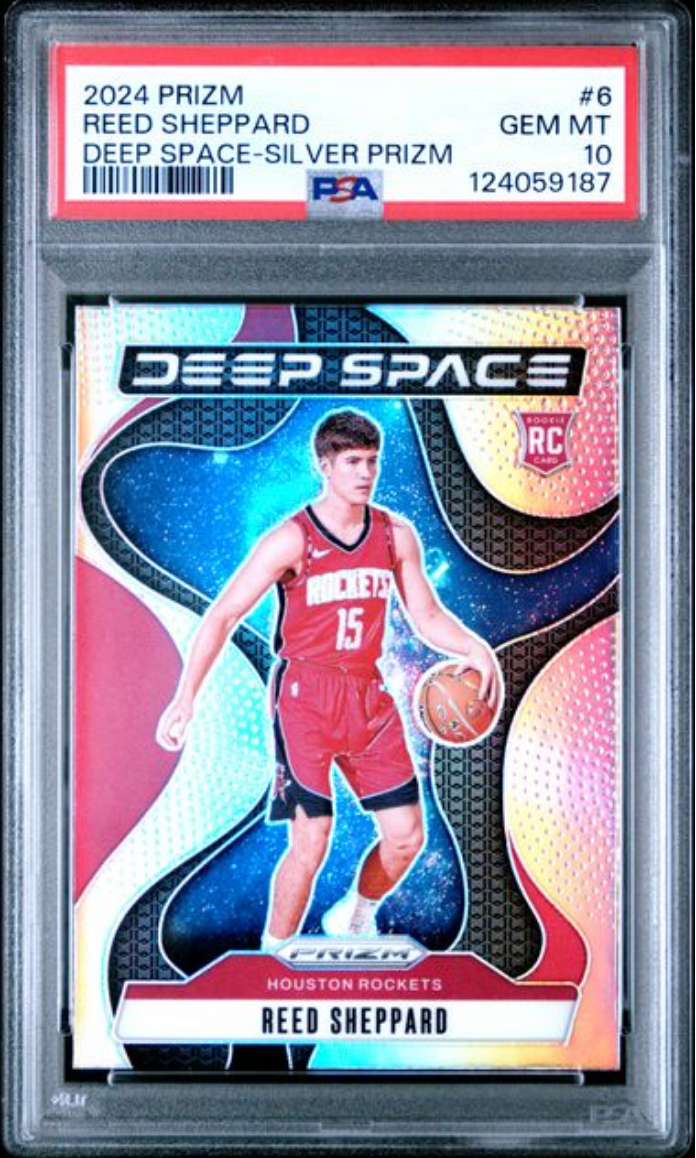 Graded 2024 Panini Prizm Reed Sheppard #6 Deep Space Silver Prizm Rookie RC Basketball Card PSA 10 Gem Mint