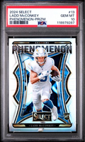 Graded 2024 Panini Select Ladd McConkey #13 Phenomenon Prizm Rookie RC Football Card PSA 10 Gem Mint