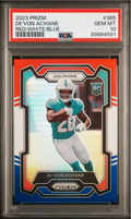 Graded 2023 Panini Prizm Devon Achane #365 Red/White/Blue Rookie RC Football Card PSA 10 Gem Mint