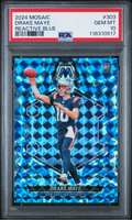 Graded 2024 Panini Mosaic Drake Maye #303 Reactive Blue Rookie RC Football Card PSA 10 Gem Mint
