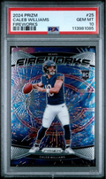 Graded 2024 Panini Prizm Caleb Williams #25 Fireworks Rookie RC Football Card PSA 10 Gem Mint