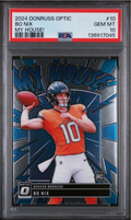 Graded 2024 Panini Donruss Optic Bo Nix #10 My House! Rookie RC Football Card PSA 10 Gem Mint