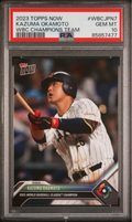 Graded 2023 Topps Now Kazuma Okamoto #WBCJPN7 WBC Champions Team Rookie RC Baseball Card PSA 10 Gem Mint