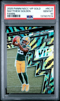 Graded 2025 Panini NSCC VIP Gold Matthew Golden #RC13 Panini Rookie RC Football Card PSA 10 Gem Mint