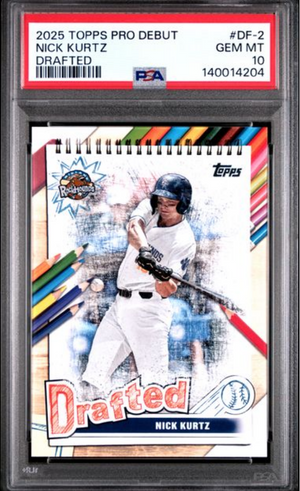 Graded 2025 Topps Pro Debut Nick Kurtz #DF2 Drafted Rookie RC Baseball Card PSA 10 Gem Mint
